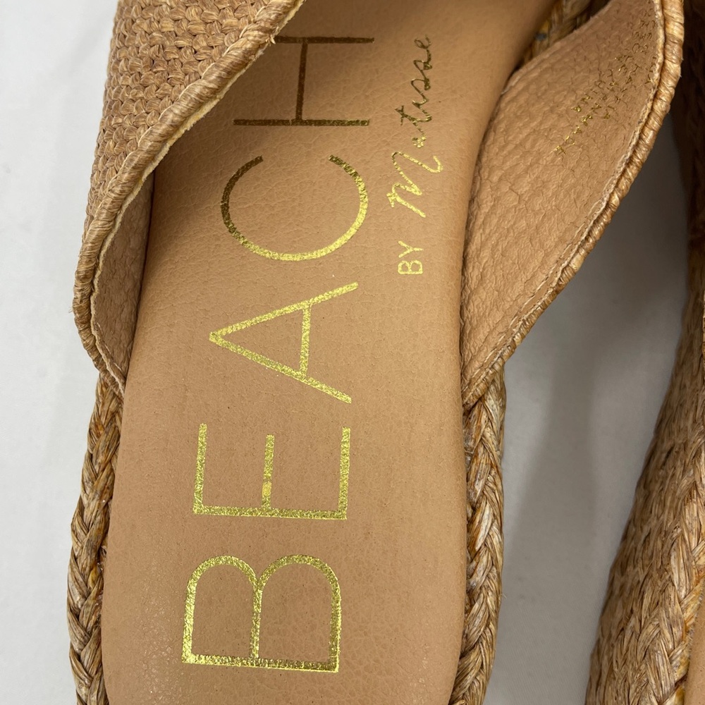 CATALINA BEACH BY MATISSE Tan Woven Cross-Strap Platform Sandals WOMENS SIZE 8M - Picture 4 of 8